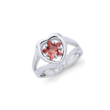 Designer Elegant Cubic Zirconia Star and Heart Ring TRI728 - Jewelry