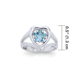 Designer Elegant Cubic Zirconia Star and Heart Ring TRI728 - Jewelry