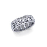Celtic Claddagh Silver Spinner Ring TRI768 - Jewelry
