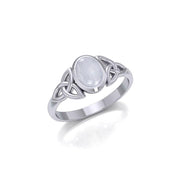 Celtic Triquetra Sterling Silver Ring With Gemstone TRI887