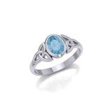 Celtic Triquetra with Oval Gemstone Silver Ring TRI887 - Jewelry