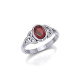 Celtic Triquetra with Oval Gemstone Silver Ring TRI887 - Jewelry