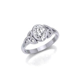 Celtic Triquetra with Oval Gemstone Silver Ring TRI887 - Jewelry