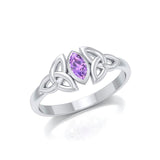 Silver Celtic Knotwork Birthstone Ring TRI936 - Jewelry