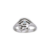 Eye of Horus Silver Ring with Gem TRI995