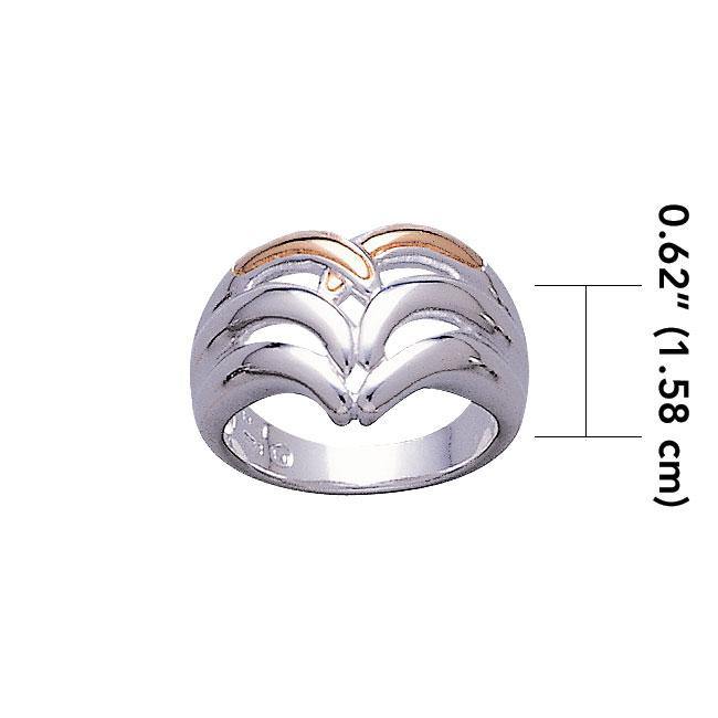 Modern Design Silver and Gold Ring TRV3422 - Jewelry