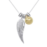 Angel Wing Chime Ball Necklace TSE710P - Jewelry