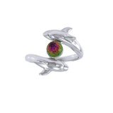 Dolphin and Gemstone Sterling Silver Ring WR201 - Jewelry